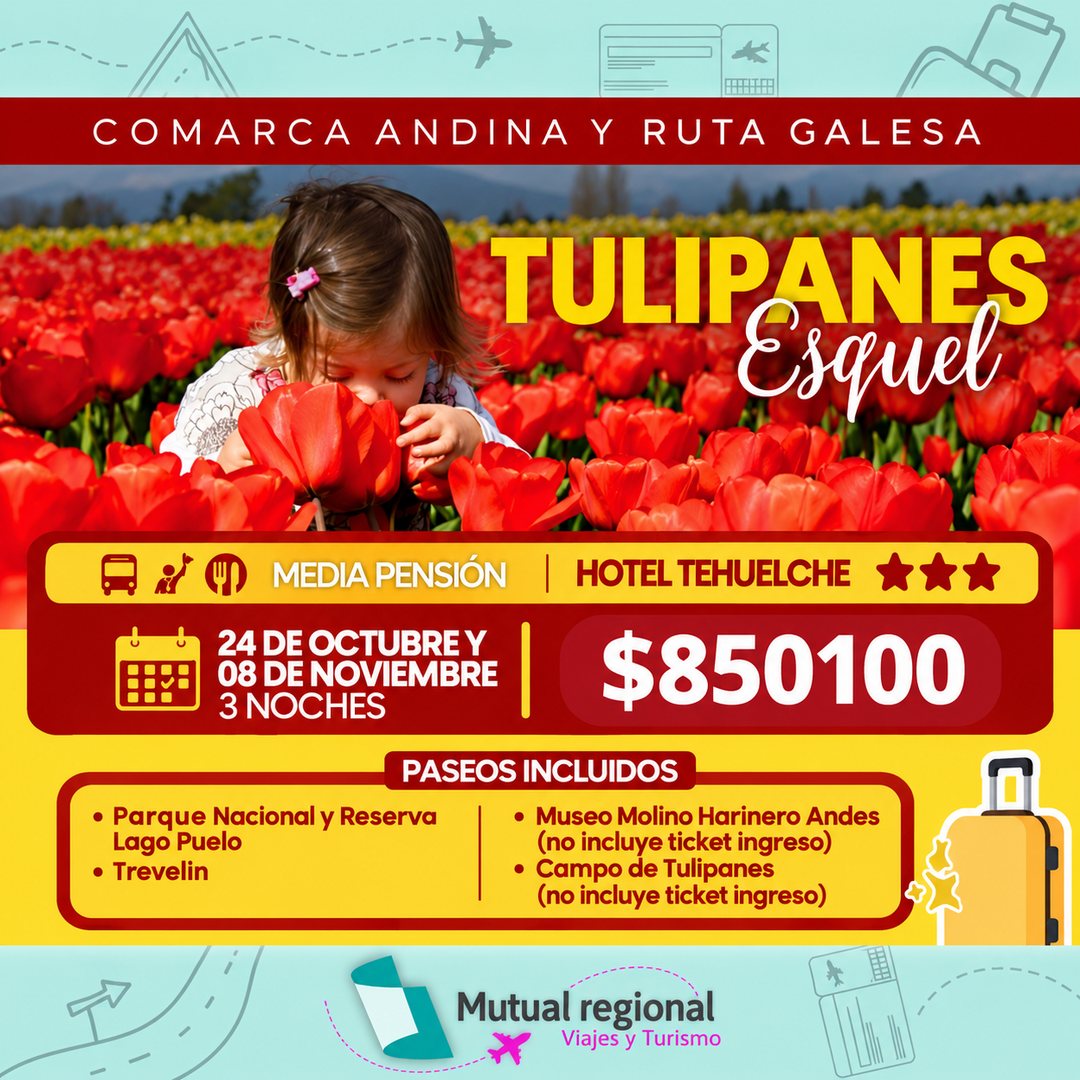 Paquete Tulipanes Esquel — Comarca Andina y Ruta Galesa