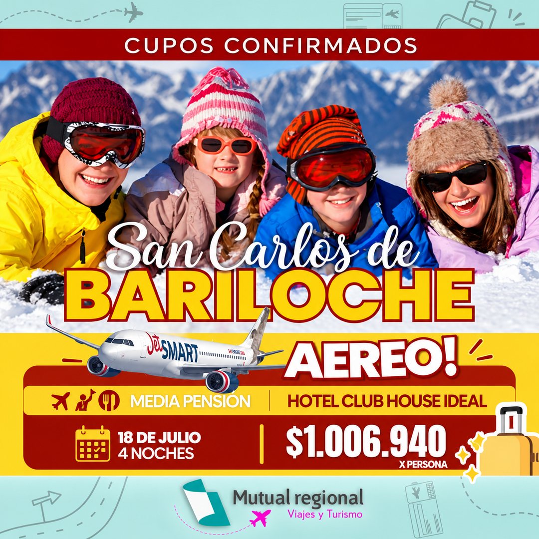 Paquete San Carlos de Bariloche, con aéreo